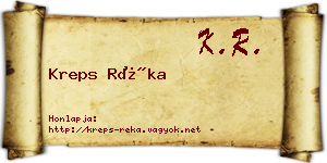 Kreps Réka névjegykártya